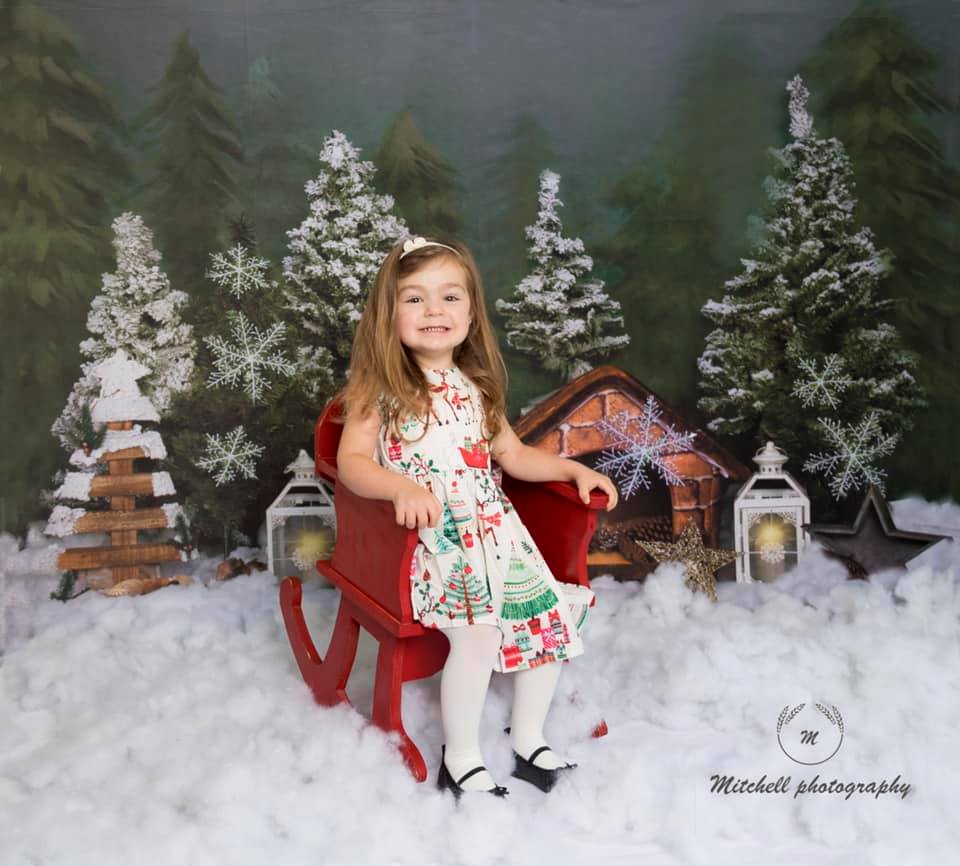 Kate Weihnachtshintergrund Schneewald Entworfen von Jia Chan Photography