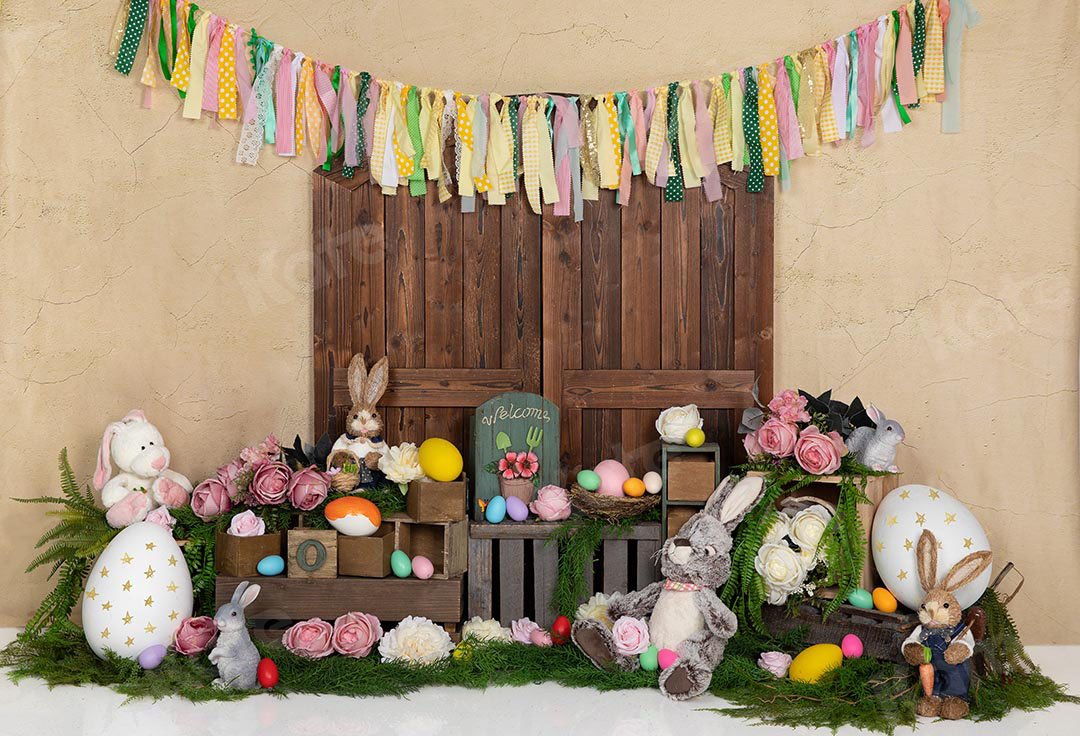 Kate Ostereier Hase Kaninchen Tür Hintergrund Entworfen von Emetselch