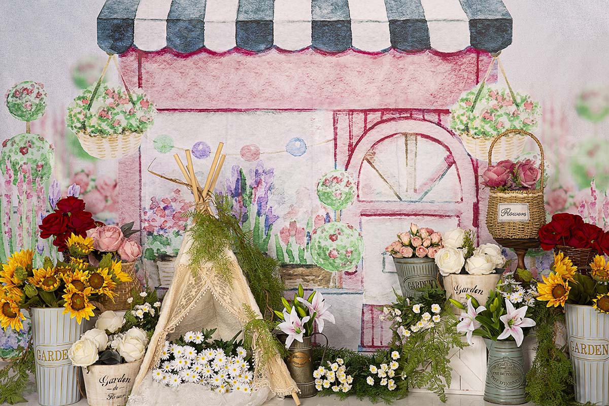 Kate Frühling Blumengeschäft Blumen Zelt Hintergrund von Emetselch