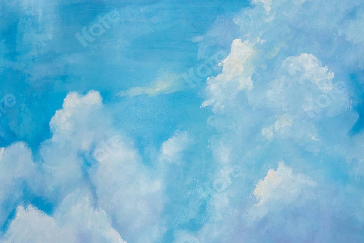 Kate Fine Art Blauer Himmel Weiße Wolken Cake Smash Hintergrund  von GQ - Kate Backdrop.de