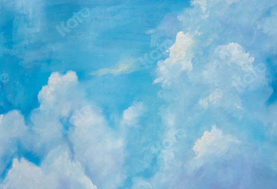 Kate Fine Art Blauer Himmel Weiße Wolken Cake Smash Hintergrund  von GQ