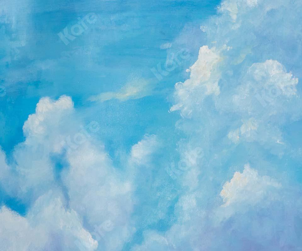 Kate Fine Art Blauer Himmel Weiße Wolken Cake Smash Hintergrund  von GQ