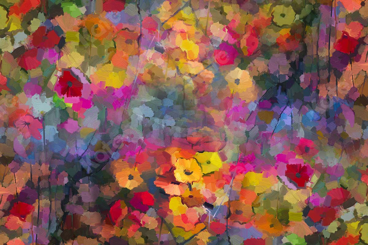 Kate Fine Art Abstrakter bunter Blumenhintergrund  von GQ