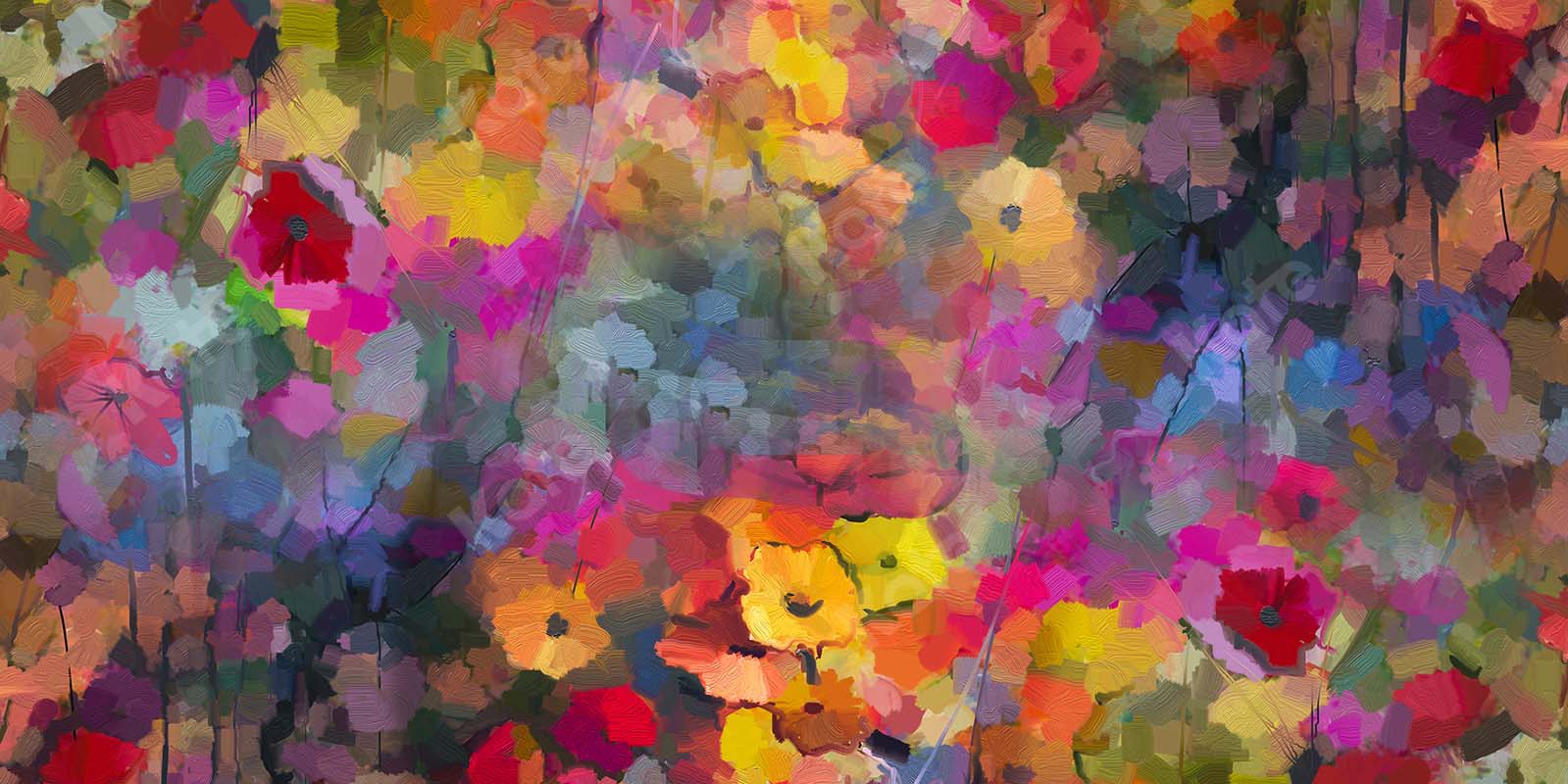 Kate Fine Art Abstrakter bunter Blumenhintergrund  von GQ