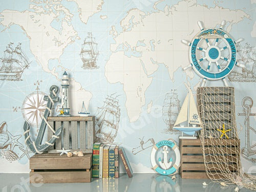 Kate Reise um die Welt Sommer Kinder Hintergrund Entworfen von Jia Chan Photography - Kate Backdrop.de