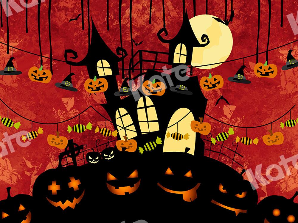 Kate Halloween Hintergrund Kürbisse Haus Entworfen von Chain