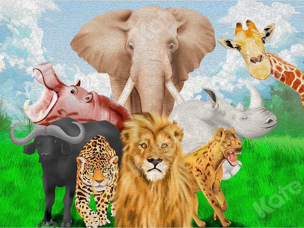 Kate Tiere Hintergrund Löwe Elefant Giraffe Entworfen von GQ