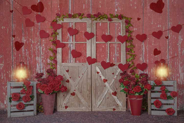 Kate Valentinstag Rosen leuchtet roten Holz Hintergrund Entworfen von Emetselch