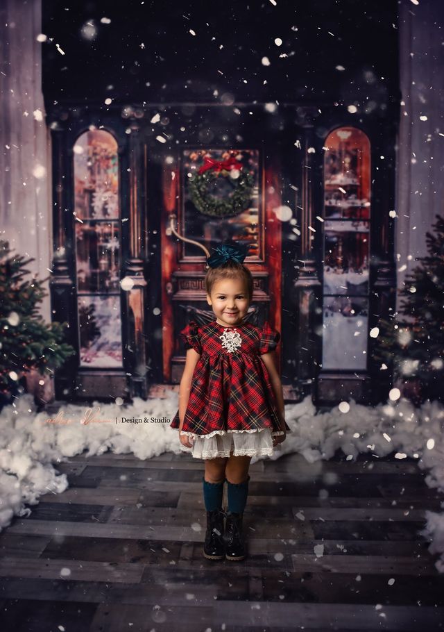 Kate Weihnachten Retro Markt Werkstatt Hintergrund für Fotografie - Kate Backdrop.de