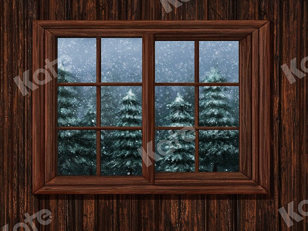 Kate Fenster Schneewald Weihnachtshintergrund Entworfen von Jia Chan Photography