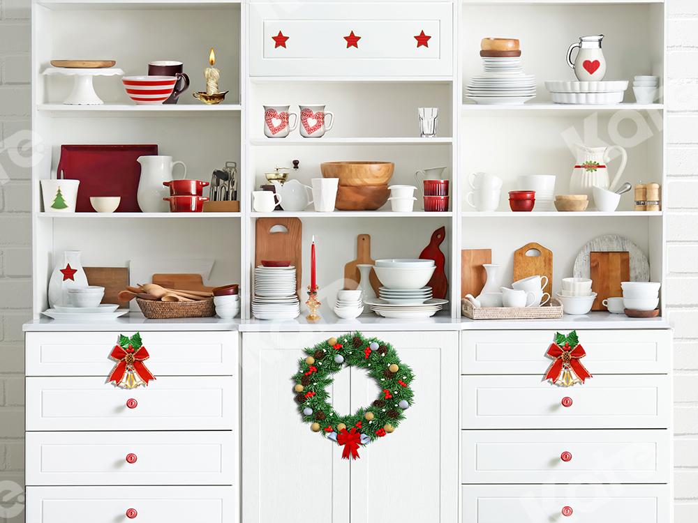 Kate Weihnachten Hintergrund weiße Küche Entworfen von Emetselch - Kate Backdrop.de