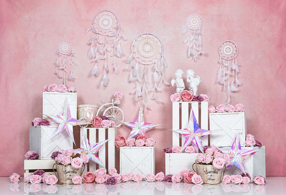 Kate Frühling / Valentinstag Rosa Boho Hintergrund  von Emetselch