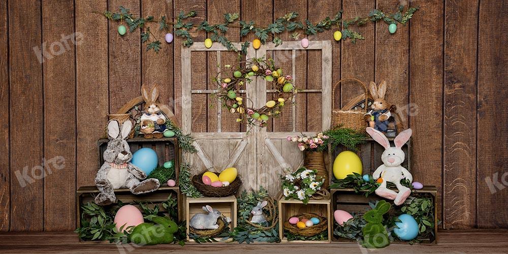 Kate Ostern Hase Ei Holz Tür Hintergrund  von Emetselch - Kate Backdrop.de