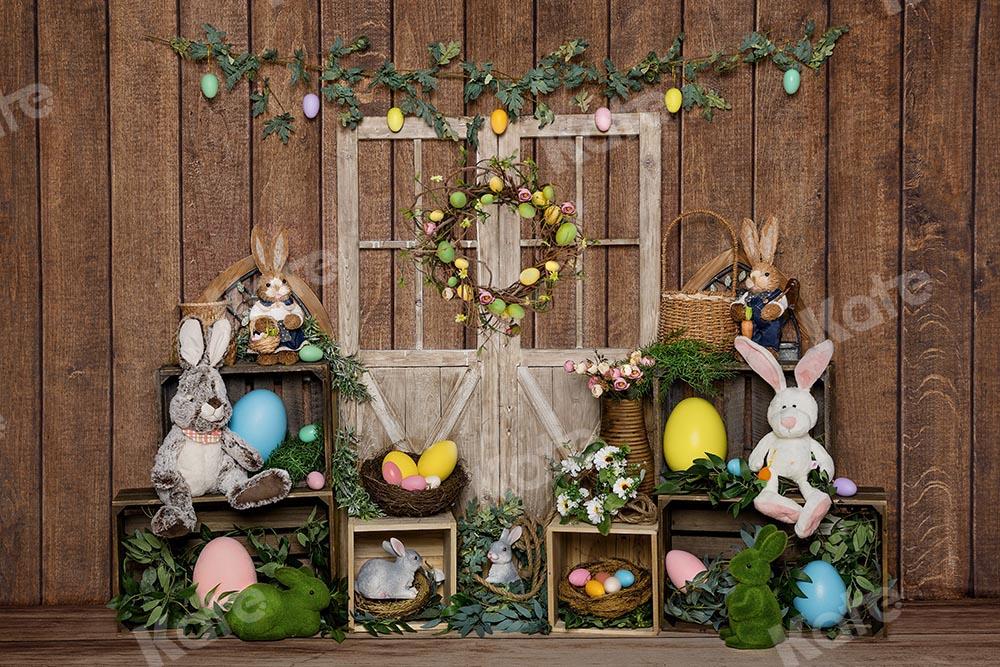 Kate Ostern Hase Ei Holz Tür Hintergrund  von Emetselch - Kate Backdrop.de