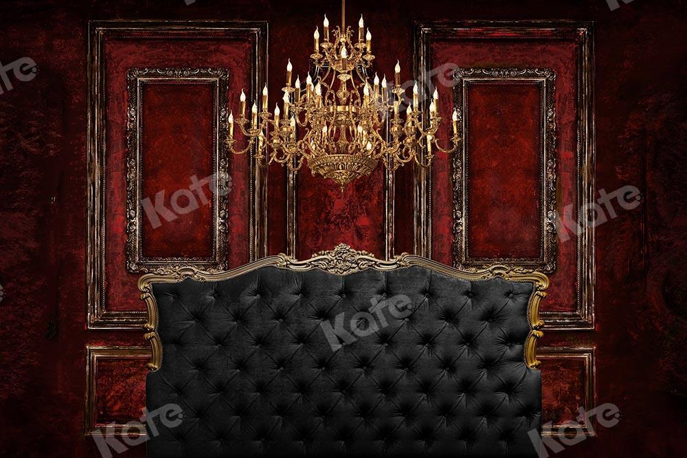 Kate Roter Wandhintergrund des Boudoir-Bettbretts von Chain Photography - Kate Backdrop.de