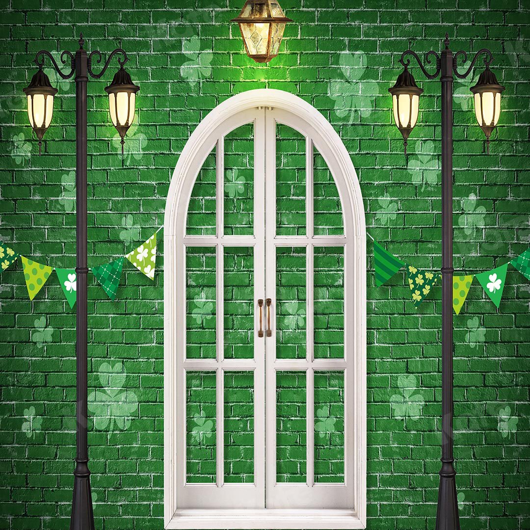 Kate St. Patrick's Day Kleeblätter Fenster Hintergrund Entworfen von Chain Photography