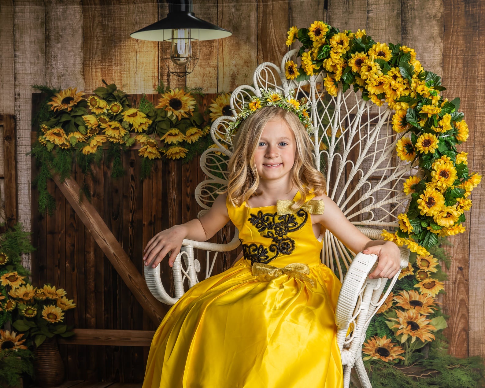 Kate Frühling Sonnenblumen Holztür Hintergrund Entworfen von Emetselch