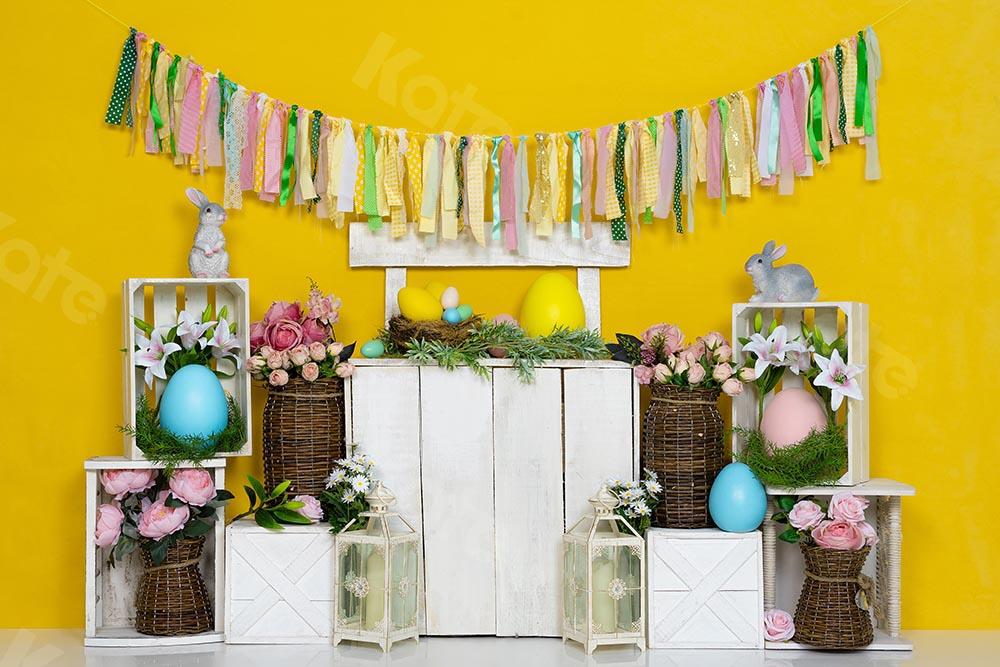 Kate Gelber Osterhasen-Ei-Frühlings-Hintergrund Ostern Entworfen von Emetselch