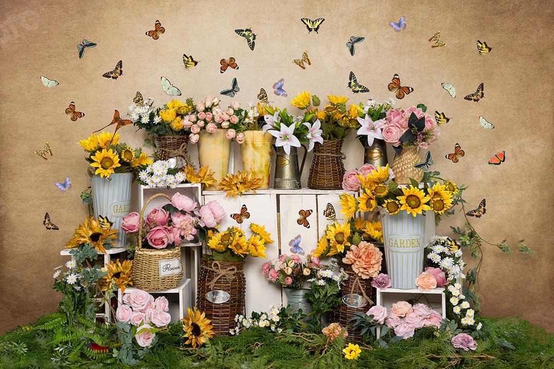 Kate Frühling Blumen Schmetterling Florist Hintergrund von Emetselch
