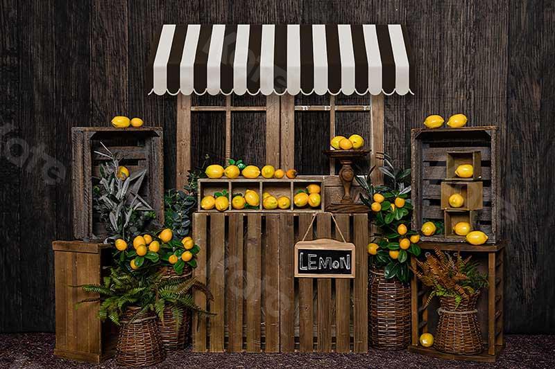 Kate Sommer Limonade Stand Holzwand Hintergrund von  Emetselch - Kate Backdrop.de