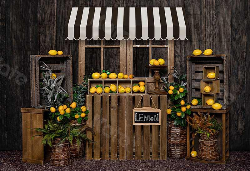 Kate Sommer Limonade Stand Holzwand Hintergrund von  Emetselch - Kate Backdrop.de