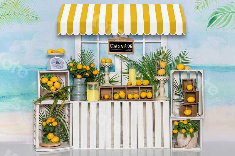 Kate Sommer Limonade Stand Strand Hintergrund von Emetselch