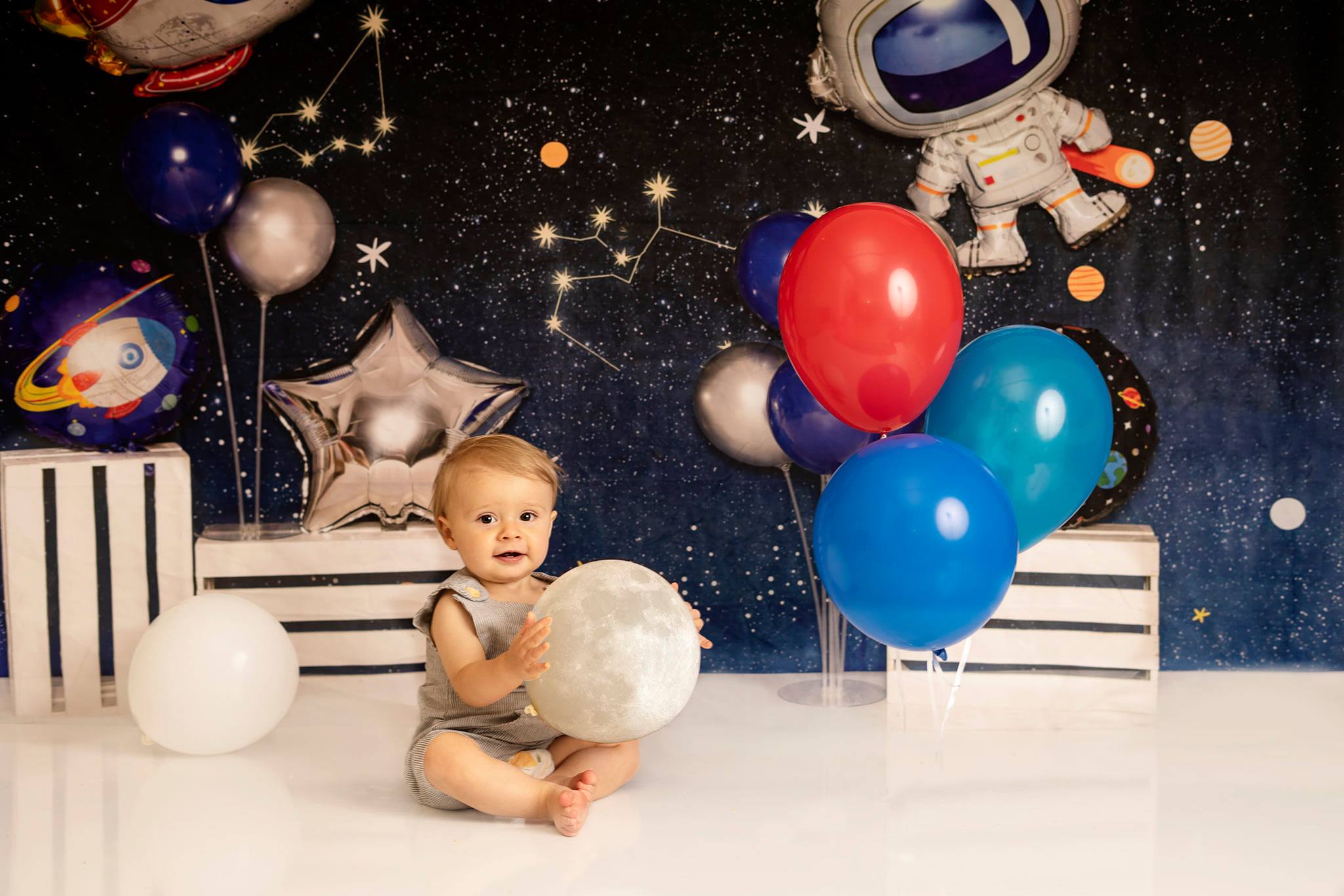 Kate Cake Smash Astronaut Universum Geburtstag Hintergrund von Emetselch