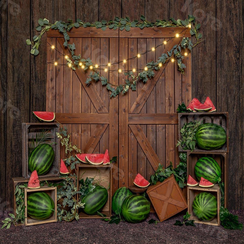Kate Sommer Cake  Smash Wassermelone Scheunentor Hintergrund  von Emetselch - Kate Backdrop.de
