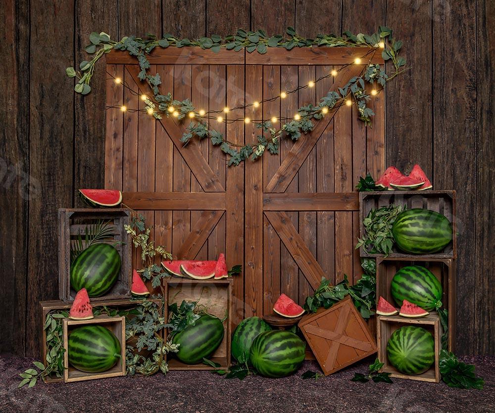 Kate Sommer Cake  Smash Wassermelone Scheunentor Hintergrund  von Emetselch - Kate Backdrop.de