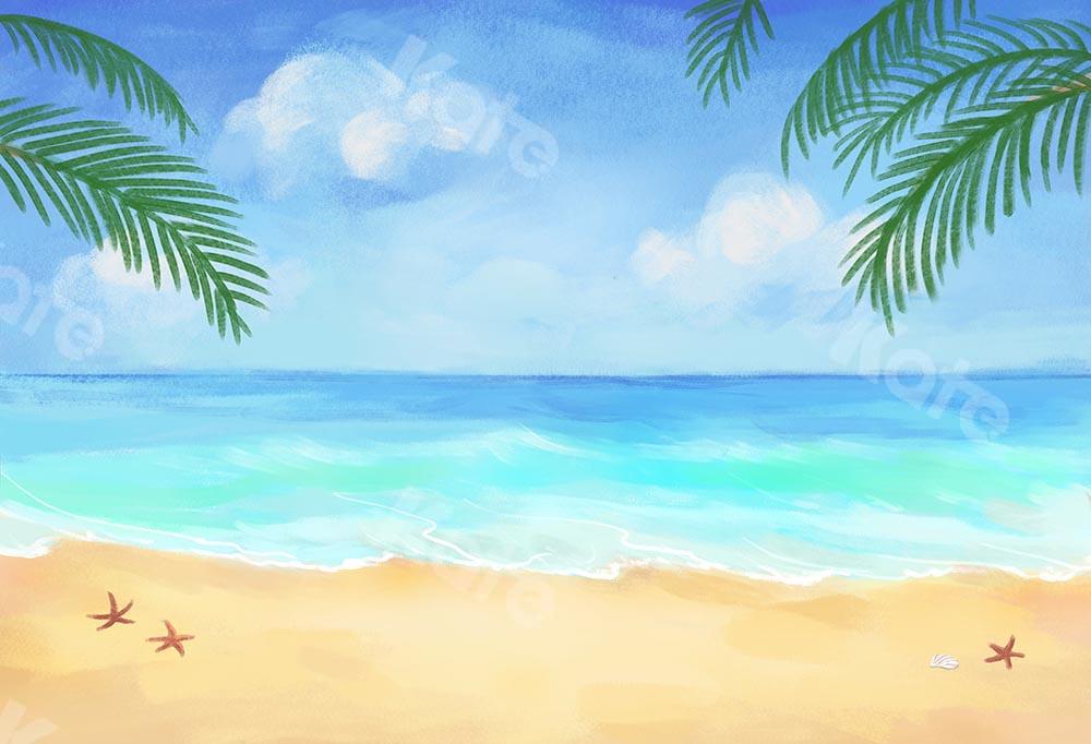 Kate Sommer gemalter Stil Strand Hintergrund Entworfen von GQ