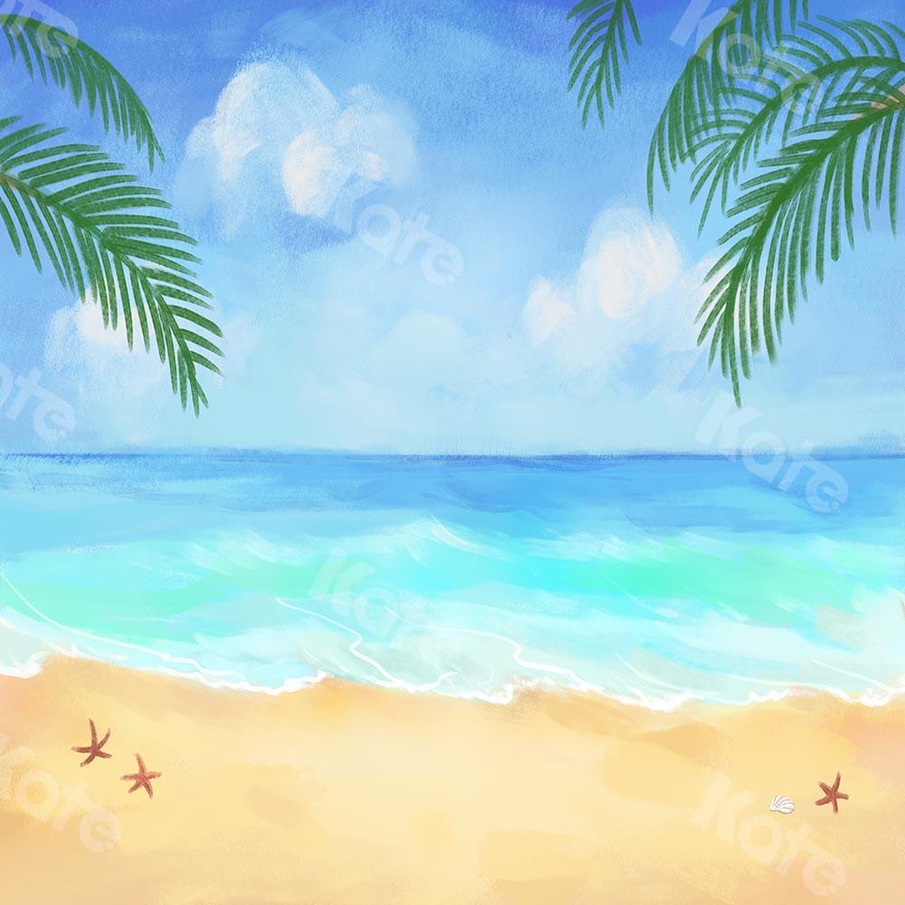 Kate Sommer gemalter Stil Strand Hintergrund Entworfen von GQ