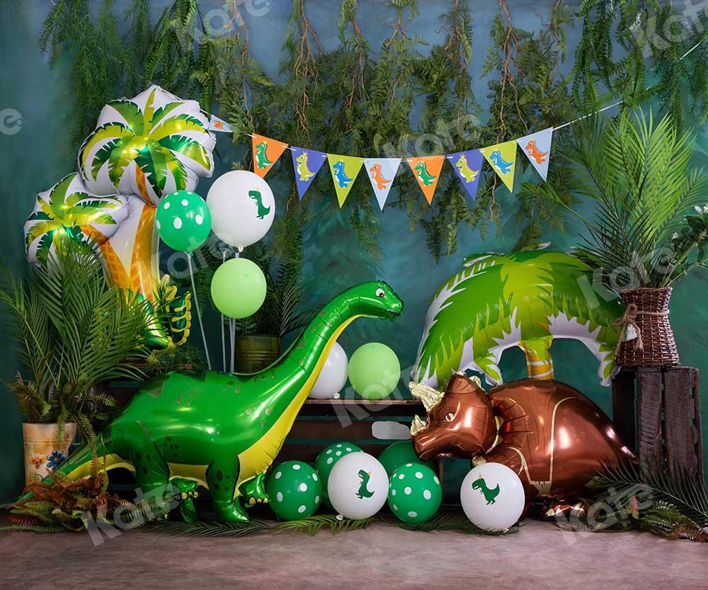 Kate Sommer Cake Smash Geburtstag Hintergrund Dschungel Dinosaurier Junge von Emetselch