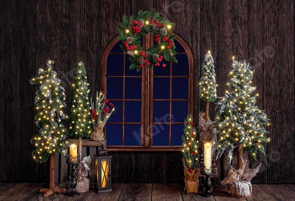 Kate Weihnachten Fenster Holz Hintergrund  von Emetselch