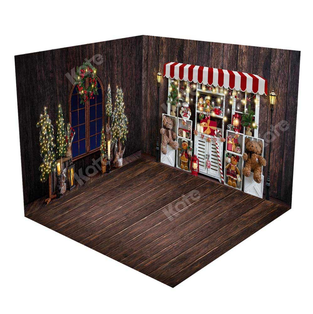Kate Weihnachten Nacht Zimmer Set Holz Fenster - Kate Backdrop.de