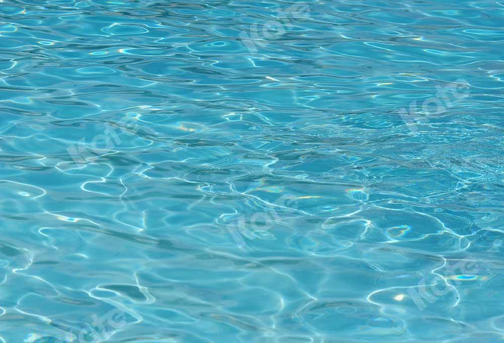 Kate Sommer Schwimmbad Wellen blauer Hintergrund von Kate - Kate Backdrop.de