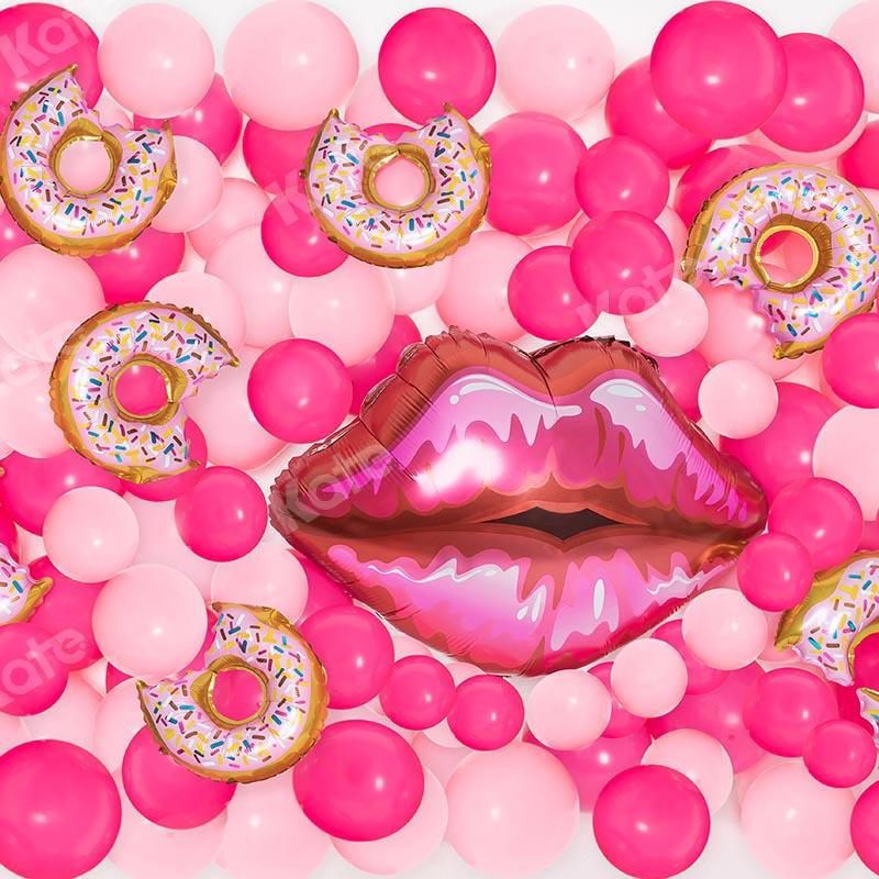 Kate mädchenhaft barbie Rosa Luftballons Geburtstag Cake Smash Hintergrund von Emetselch