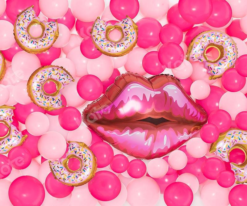 Kate mädchenhaft barbie Rosa Luftballons Geburtstag Cake Smash Hintergrund von Emetselch