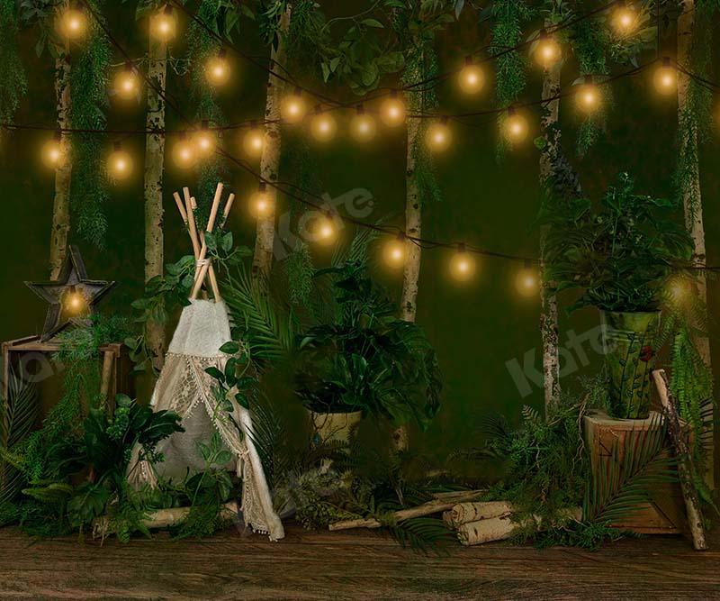 Kate Cake Smash Hintergrund Geburtstag Jungle Camping Weihnachtszelt grün von Emetselch - Kate Backdrop.de