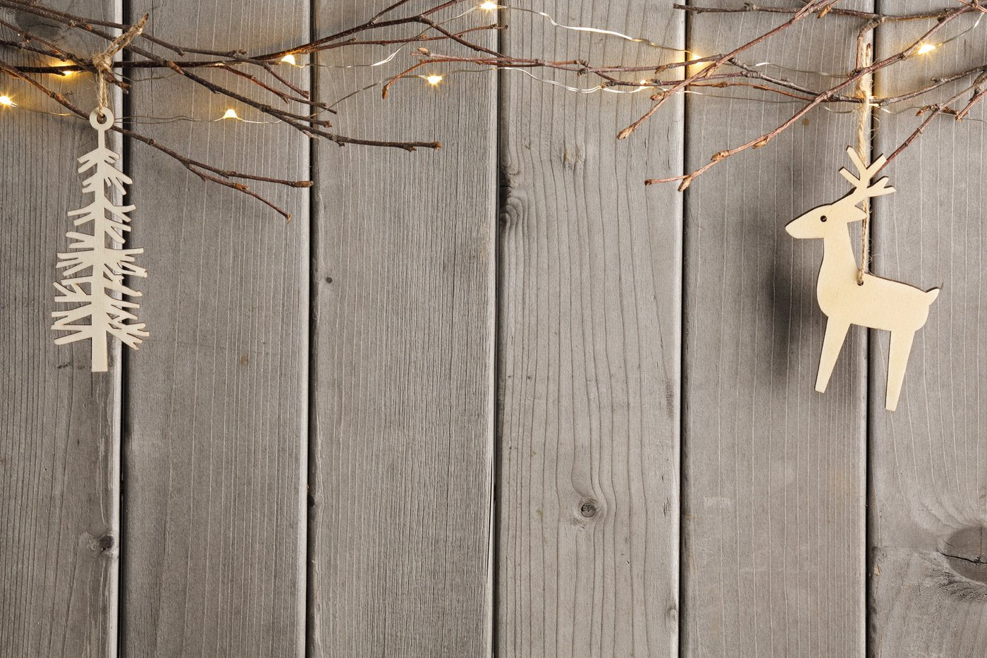 Katebackdrop：Kate gray Wooden Christmas backdrop branches for photo booth