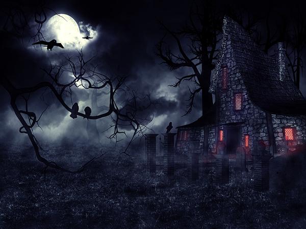 Katebackdrop：Kate Halloween Horror Night Scene Backdrop for Picture