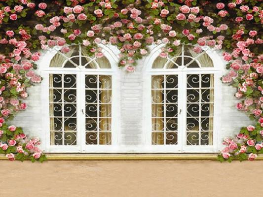 Katebackdrop：Kate Window And Flower Backdrop Morden Hourse Wedding Background