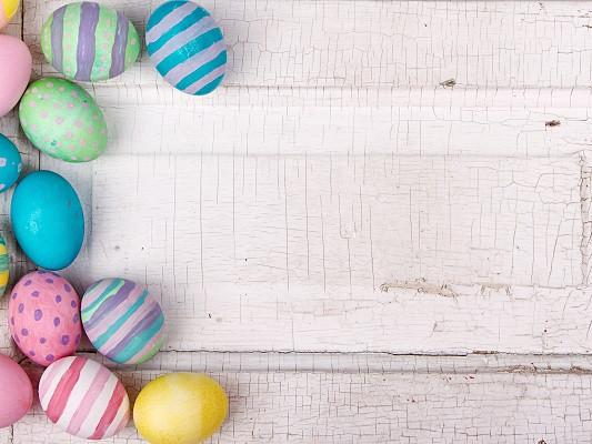 Katebackdrop：Kate Easter Colorful Eggs Wooden Wall Photography Backdrops