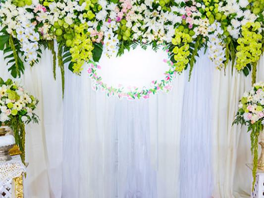 Katebackdrop：Kate Wedding White Green Flowers Photography Backdrops