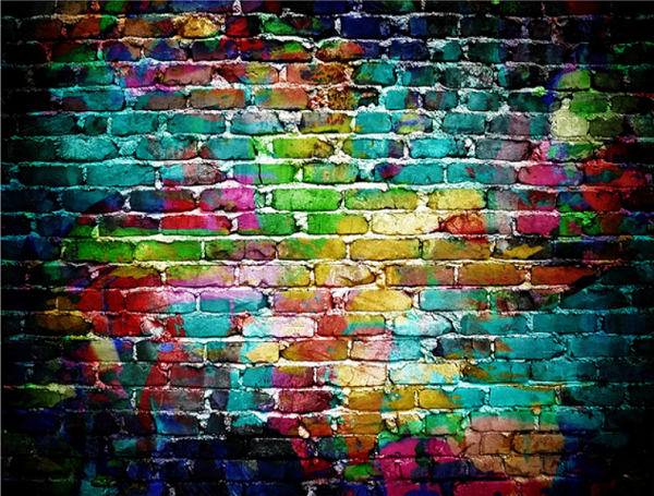 Katebackdrop：Kate Dark Colorful Brick Wall Background Photography Backdrop