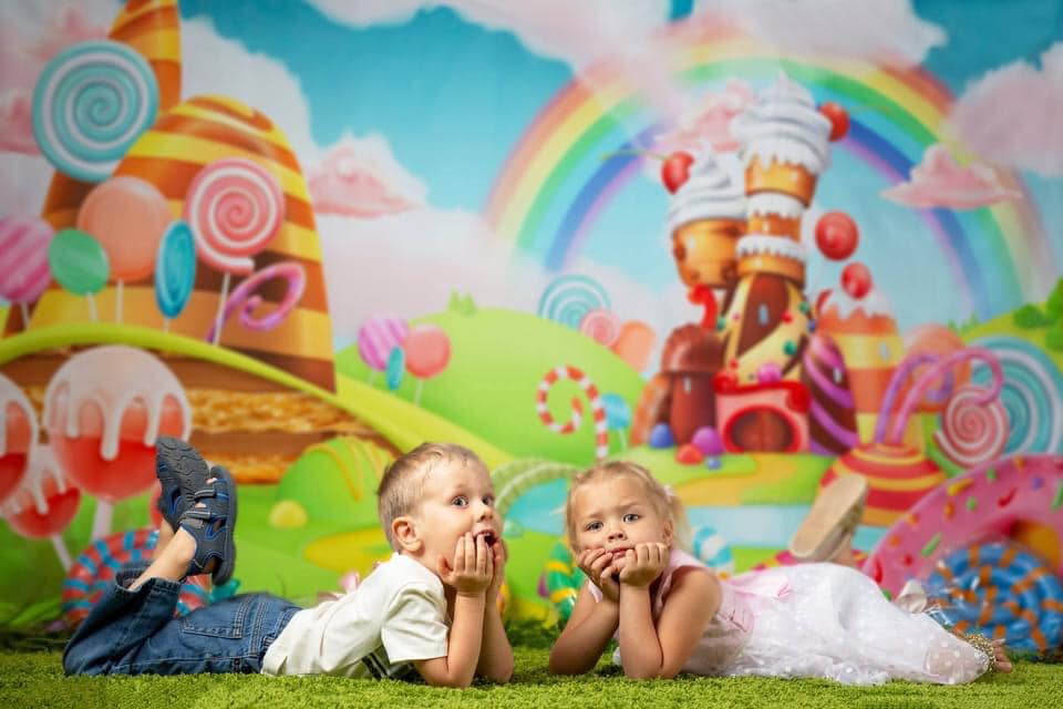 Kate Süßigkeiten Geburtstag Hintergrund für Kinder Fotografie Märchen - Katebackdrop.de