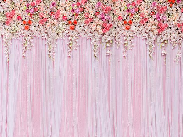 Kate Wedding Photography Backdrop Pink Flowers Photo Background