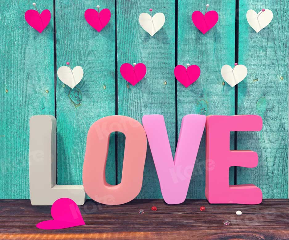 Kate Valentinstag hölzerne Wand Liebe Fotokulisse