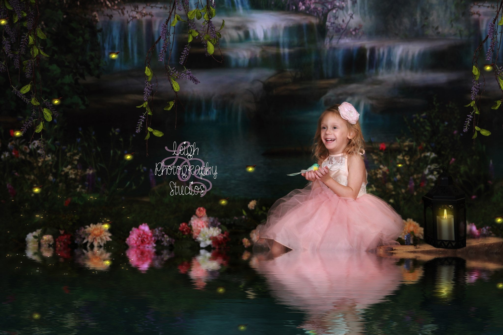 Kate Wasserfall Frühling Sommer Landschaft Blumen Hintergrund - Kate Backdrop.de