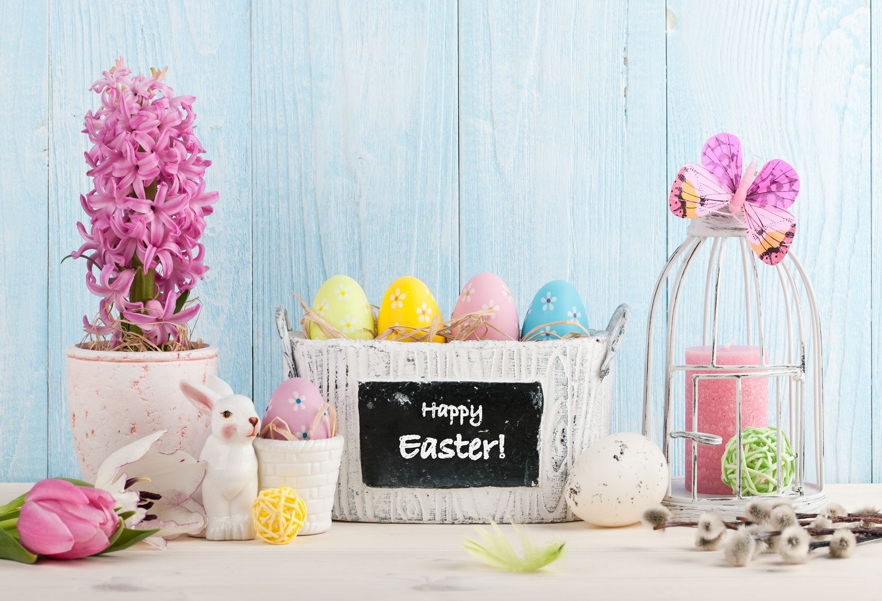 Katebackdrop：Kate Wood Eggs Description Happy Easter Backdrop Photography