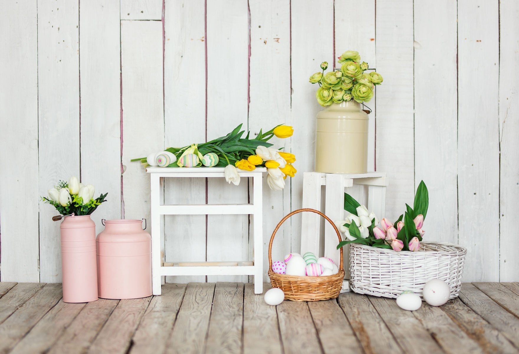 Katebackdrop：Kate Wood Easter Flower Backdrop Photography